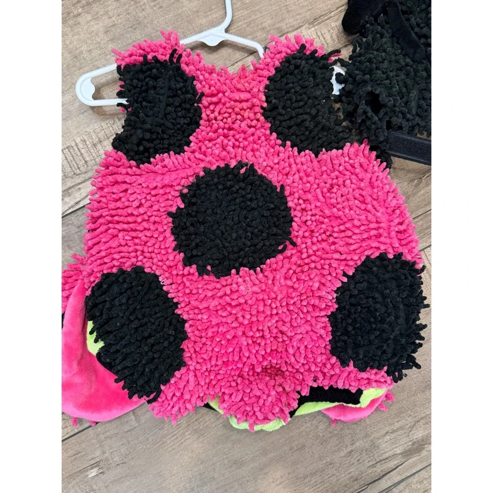 Princess Paradise Pink Ladybug Costume Toddler 12-18M Chenille Spotted 2pc Set